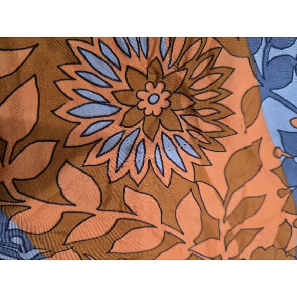 Vintage Vera Neumann Signed 42x15 Hand Rolled Scarf Made in Japan Orange Floral - Picture 7 of 8